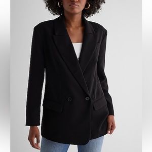 Express Oversized Blazer Black with Buttons XS Cute Classy Business Dress